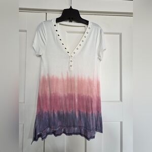 American Eagle Outfitters White and Purple Ombre Tee